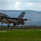 An US F16 fighter jet takes off from a Romanian air base in Campia Turzii, Romania, Thursday, April 10, 2014.